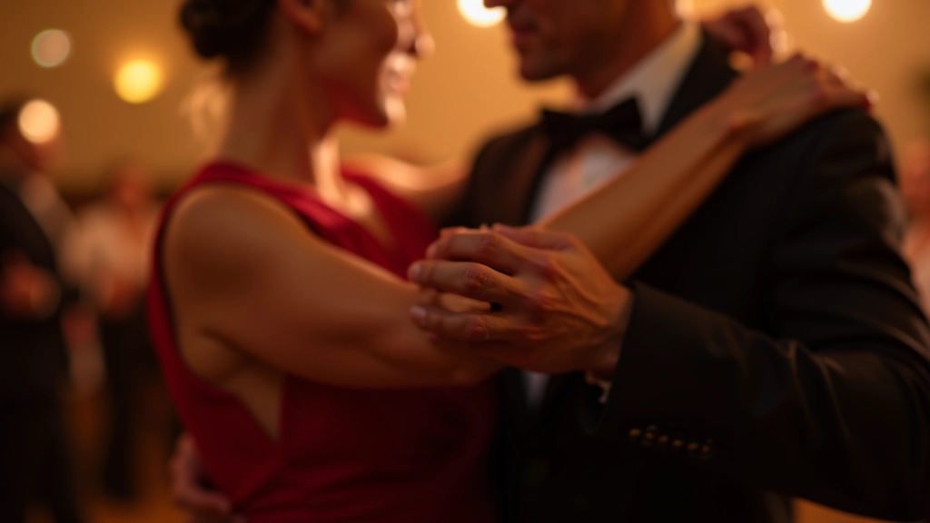 Hands of dance partners in close connection during salsa dance showing proper frame and partnership technique