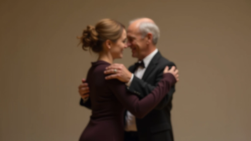 Lead and follow demonstrating the contrast in their roles during a ballroom dance movement