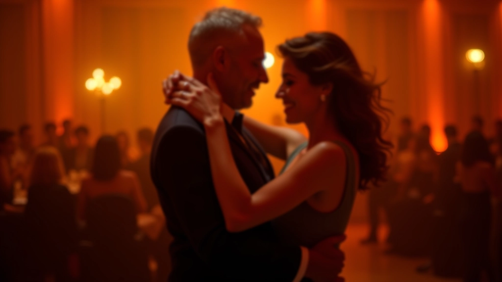 Bachata social night with couples dancing